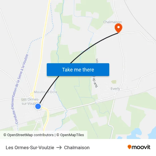 Les Ormes-Sur-Voulzie to Chalmaison map