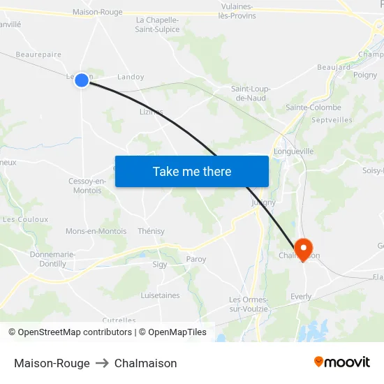 Maison-Rouge to Chalmaison map