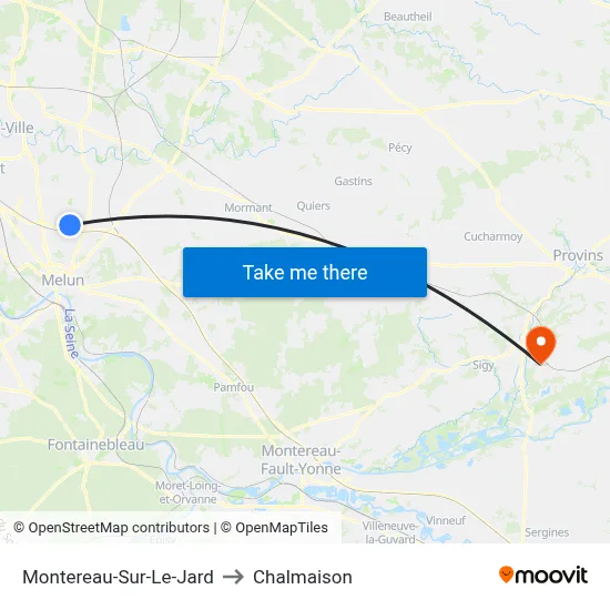 Montereau-Sur-Le-Jard to Chalmaison map