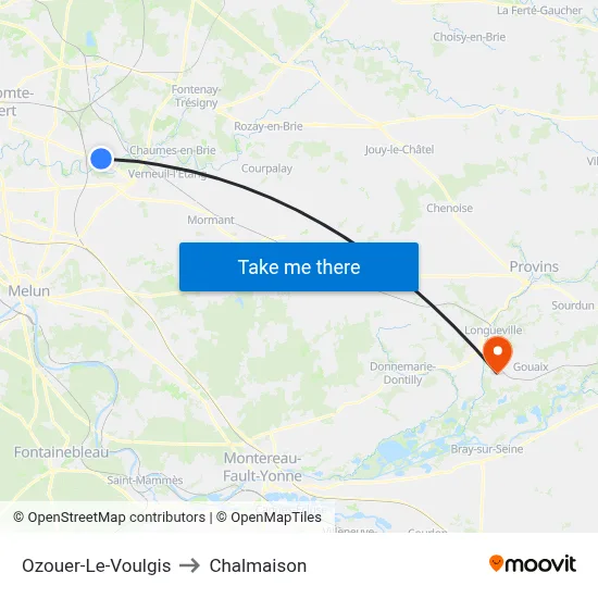 Ozouer-Le-Voulgis to Chalmaison map