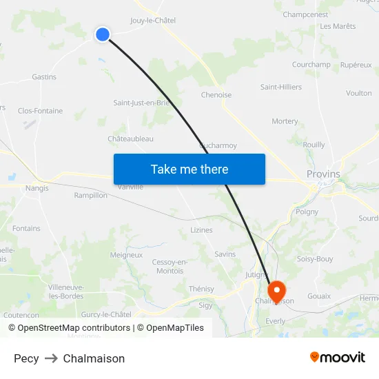 Pecy to Chalmaison map