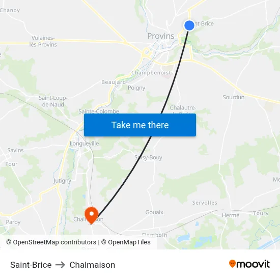 Saint-Brice to Chalmaison map
