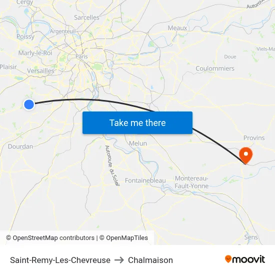 Saint-Remy-Les-Chevreuse to Chalmaison map