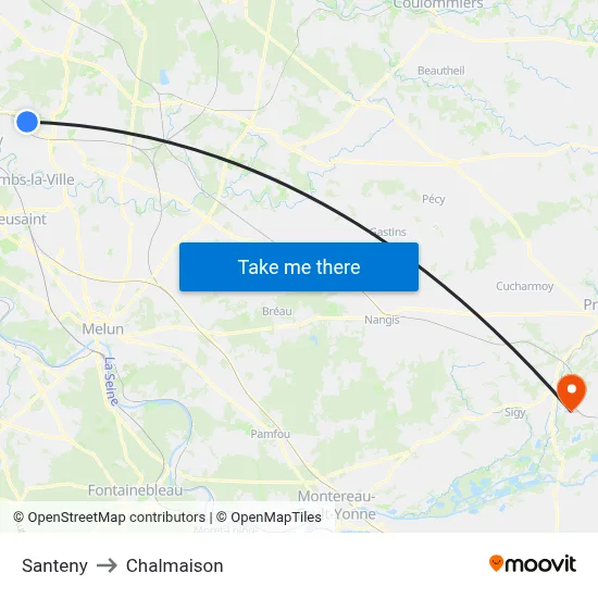 Santeny to Chalmaison map