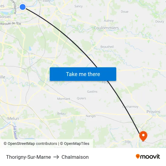 Thorigny-Sur-Marne to Chalmaison map