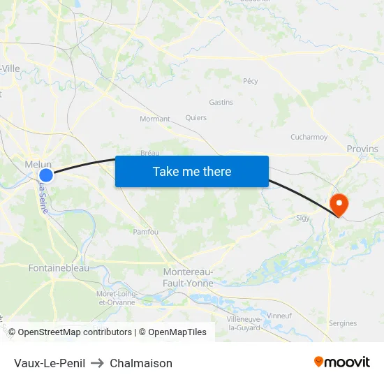 Vaux-Le-Penil to Chalmaison map