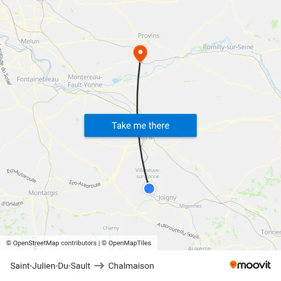 Saint-Julien-Du-Sault to Chalmaison map