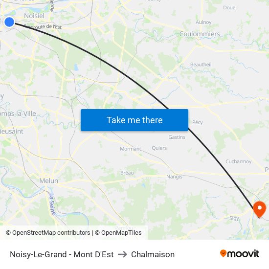 Noisy-Le-Grand - Mont D'Est to Chalmaison map