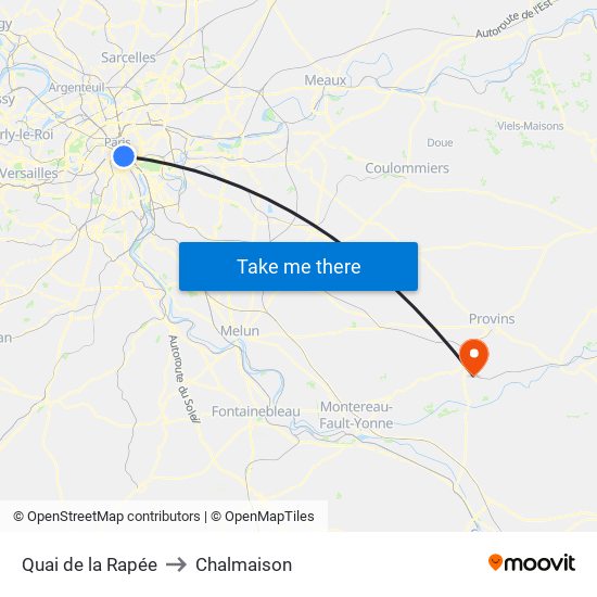 Quai de la Rapée to Chalmaison map