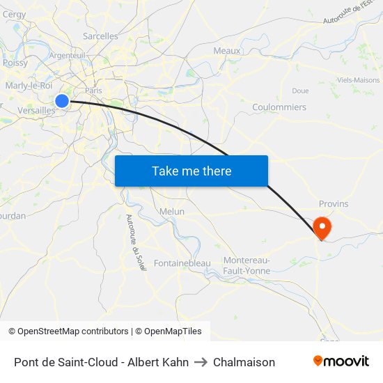 Pont de Saint-Cloud - Albert Kahn to Chalmaison map