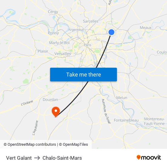 Vert Galant to Chalo-Saint-Mars map