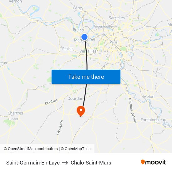 Saint-Germain-En-Laye to Chalo-Saint-Mars map