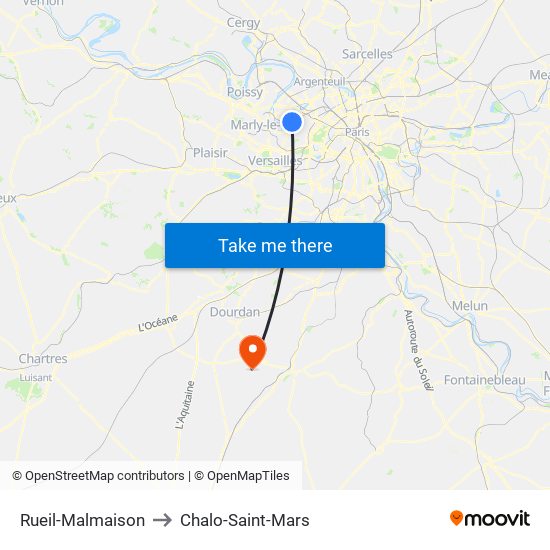 Rueil-Malmaison to Chalo-Saint-Mars map