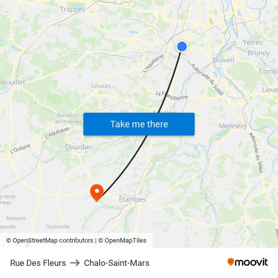 Rue Des Fleurs to Chalo-Saint-Mars map