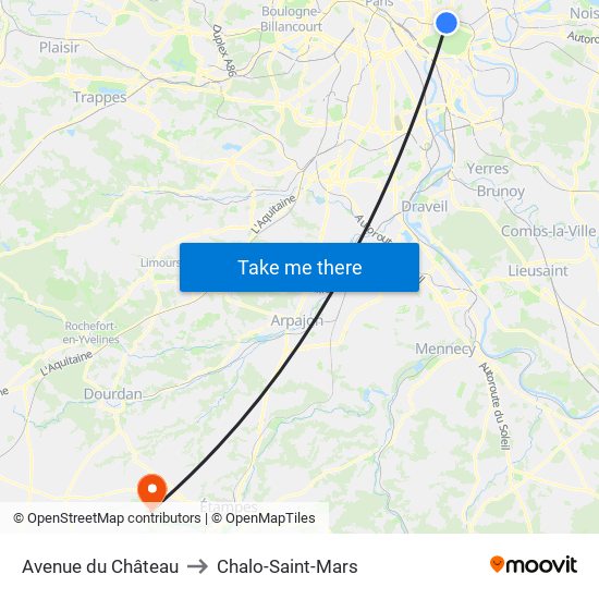 Avenue du Château to Chalo-Saint-Mars map