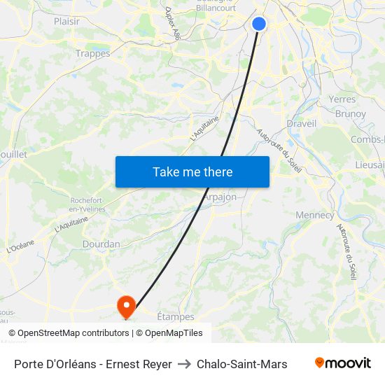 Porte D'Orléans - Ernest Reyer to Chalo-Saint-Mars map