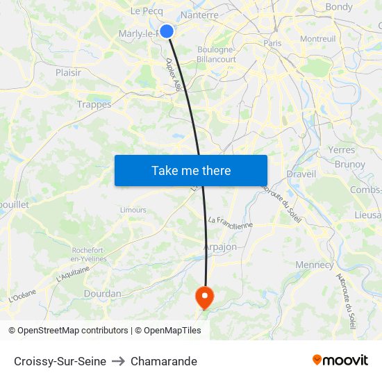 Croissy-Sur-Seine to Chamarande map