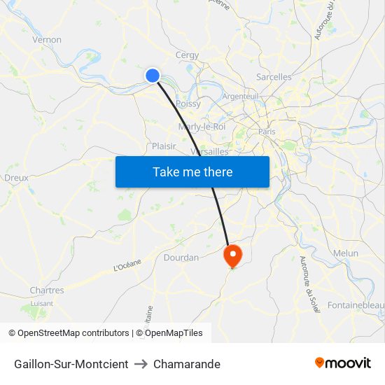 Gaillon-Sur-Montcient to Chamarande map