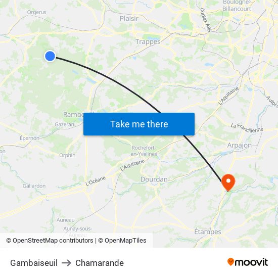 Gambaiseuil to Chamarande map
