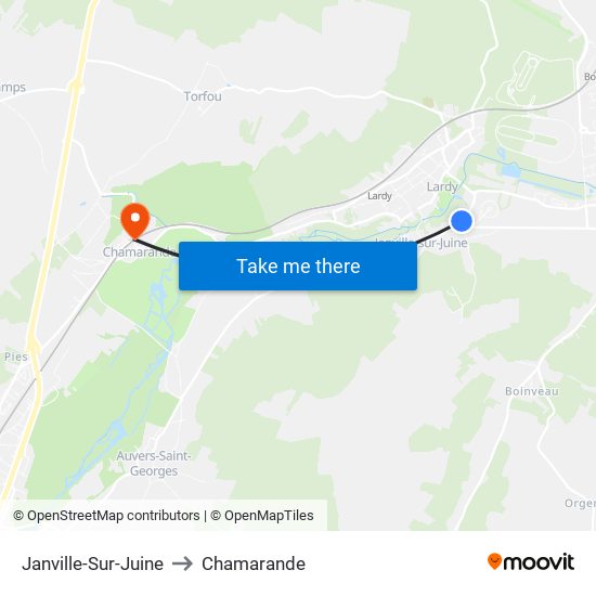 Janville-Sur-Juine to Chamarande map