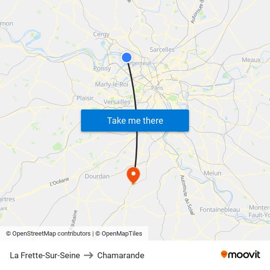 La Frette-Sur-Seine to Chamarande map