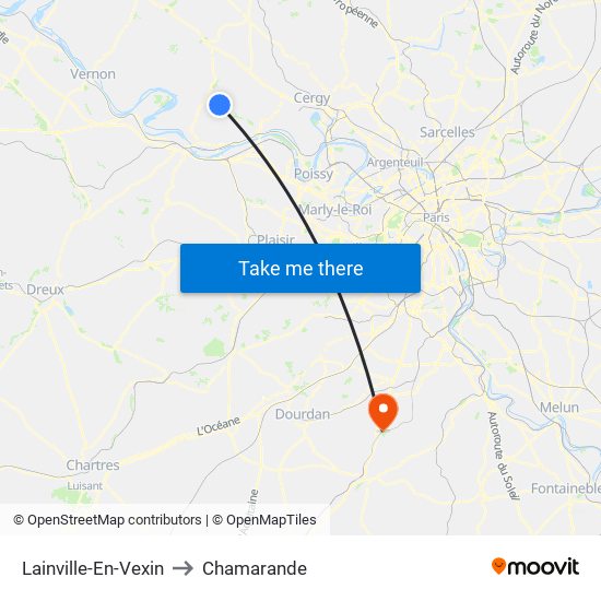 Lainville-En-Vexin to Chamarande map