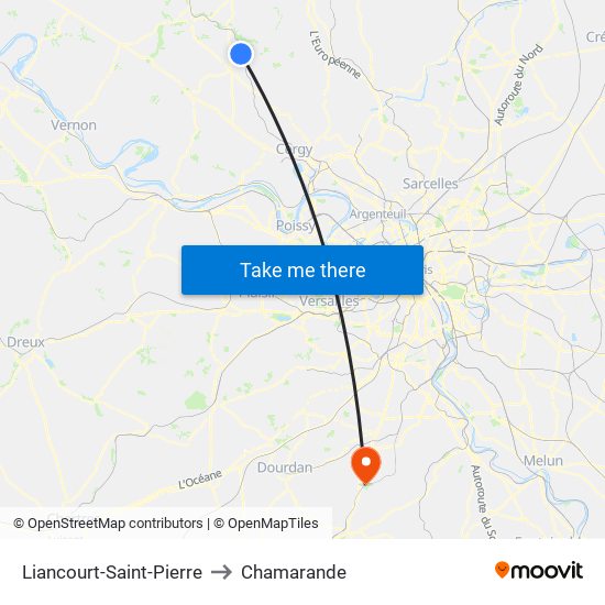 Liancourt-Saint-Pierre to Chamarande map