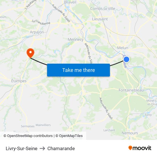 Livry-Sur-Seine to Chamarande map