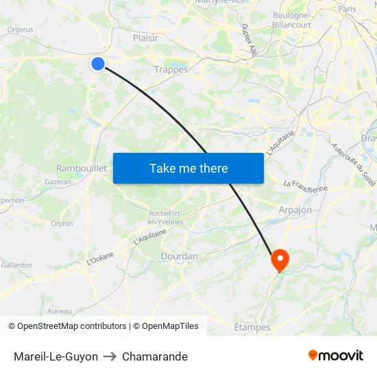 Mareil-Le-Guyon to Chamarande map