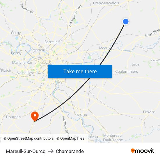 Mareuil-Sur-Ourcq to Chamarande map