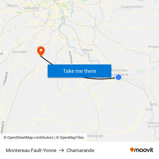 Montereau-Fault-Yonne to Chamarande map