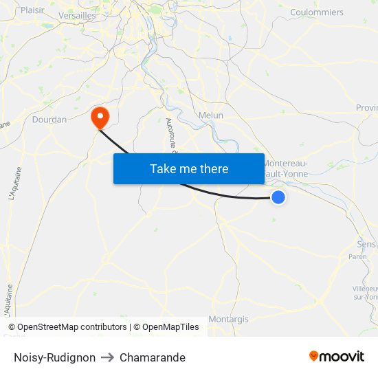 Noisy-Rudignon to Chamarande map