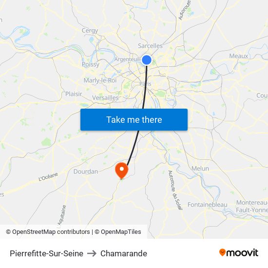 Pierrefitte-Sur-Seine to Chamarande map