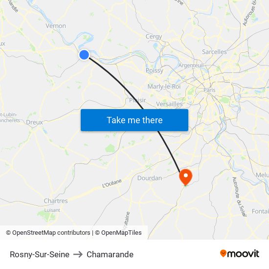 Rosny-Sur-Seine to Chamarande map