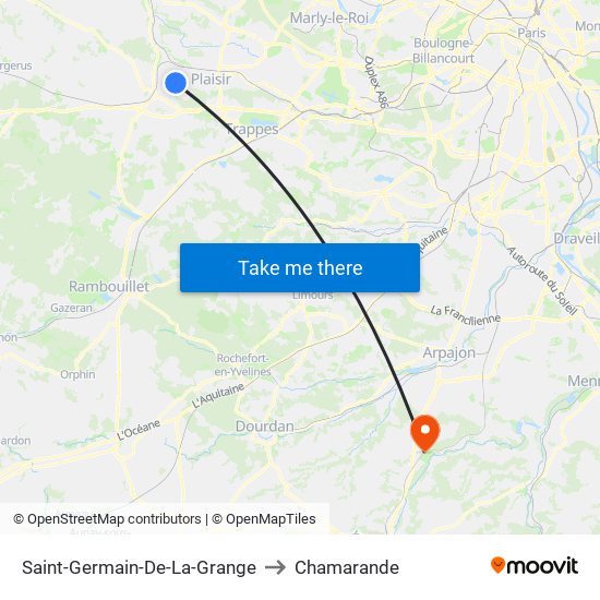 Saint-Germain-De-La-Grange to Chamarande map
