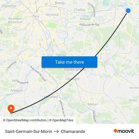 Saint-Germain-Sur-Morin to Chamarande map