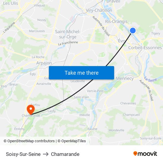 Soisy-Sur-Seine to Chamarande map