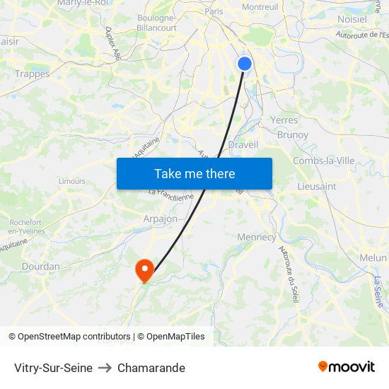 Vitry-Sur-Seine to Chamarande map