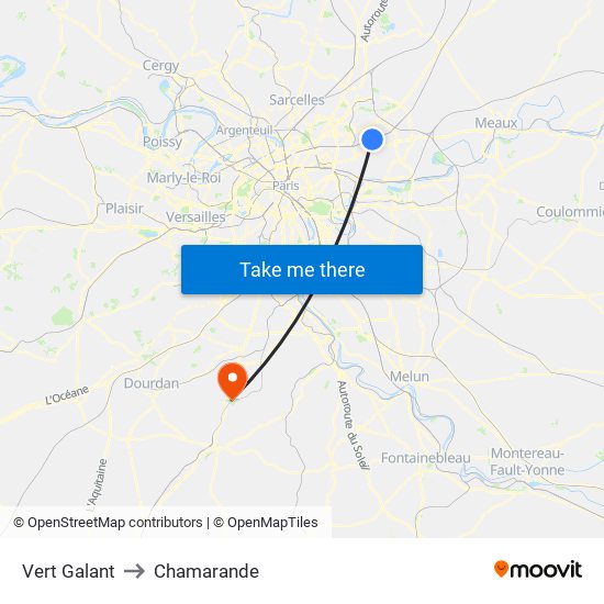 Vert Galant to Chamarande map