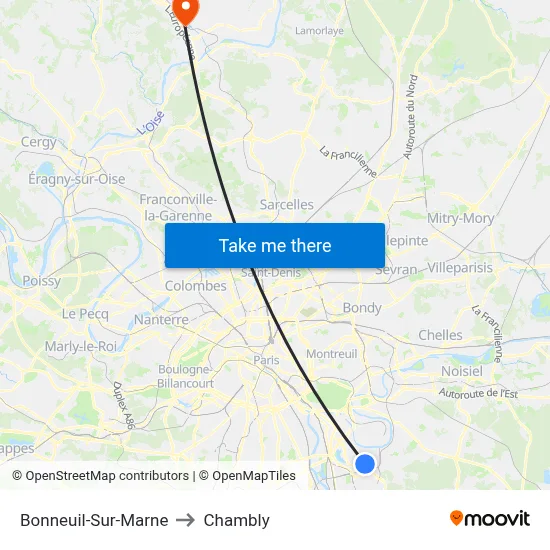 Bonneuil-Sur-Marne to Chambly map