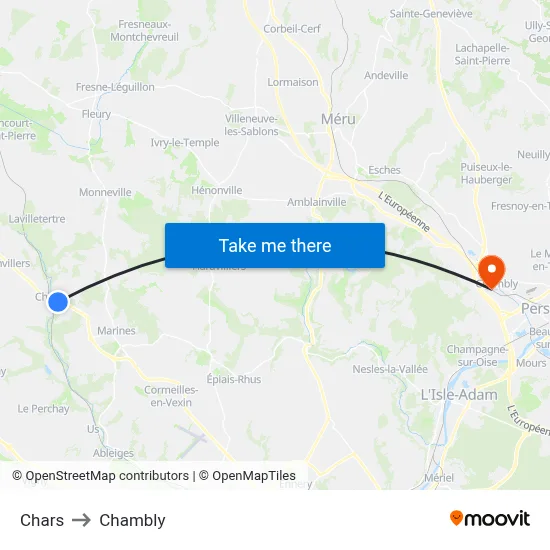 Chars to Chambly map