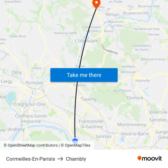 Cormeilles-En-Parisis to Chambly map