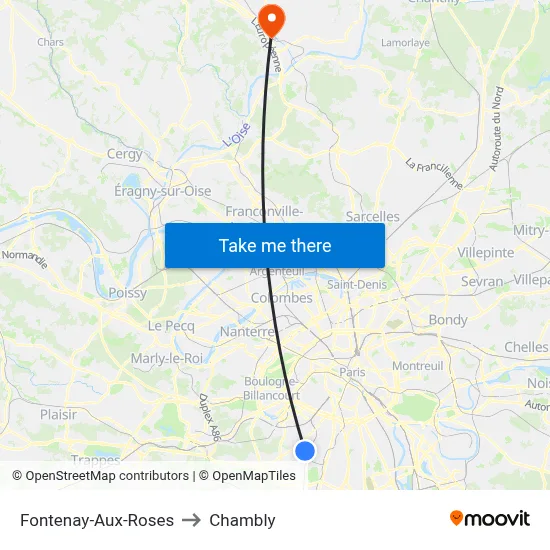 Fontenay-Aux-Roses to Chambly map