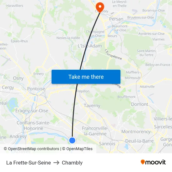 La Frette-Sur-Seine to Chambly map