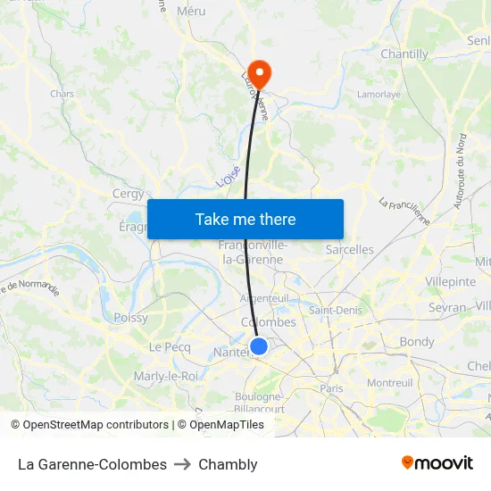 La Garenne-Colombes to Chambly map