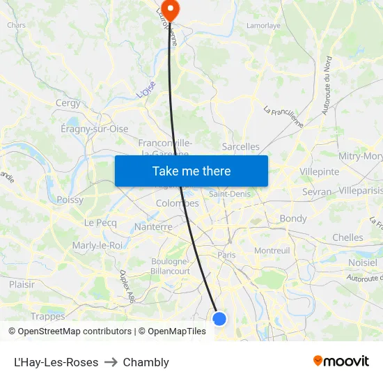 L'Hay-Les-Roses to Chambly map