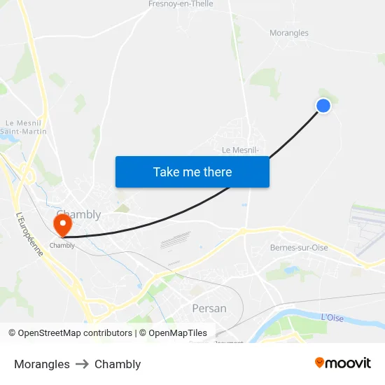 Morangles to Chambly map