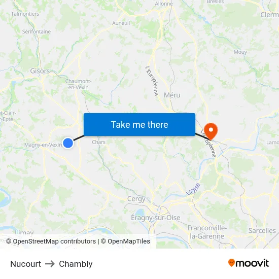 Nucourt to Chambly map