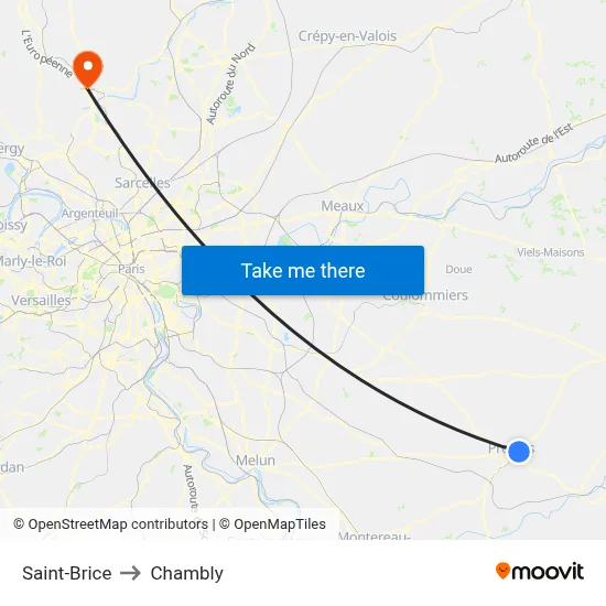 Saint-Brice to Chambly map