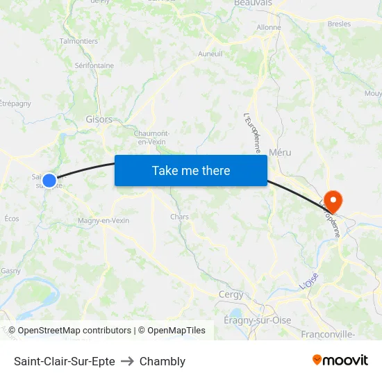 Saint-Clair-Sur-Epte to Chambly map